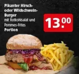 Multi Markt Pikanter Hirsch- oder Wildschwein- Burger Angebot