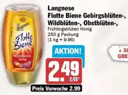 AEZ Langnese Flotte Biene Gebirgsblüten-, Wildblüten-, Obstblüten-, Frühlingsblüten Honig Angebot