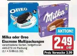 AEZ Milka oder Oreo Eiscreme Multipackungen Angebot