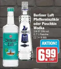AEZ Berliner Luft Pfefferminzlikör oder Puschkin Wodka Angebot