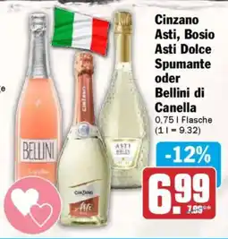 AEZ Cinzano Asti, Bosio Asti Dolce Spumante oder Bellini di Canella Angebot