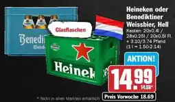 AEZ Heineken oder Benediktiner Weissbier, Hell Angebot