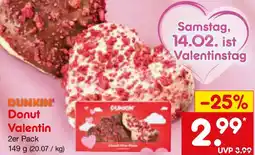 Netto Marken-Discount DUNKIN' Donut Valentin 2er Pack Angebot