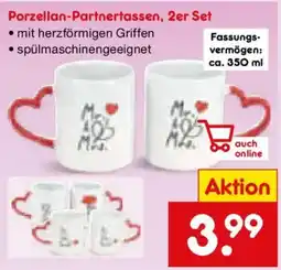 Netto Marken-Discount Porzellan-Partnertassen, 2er Set Angebot