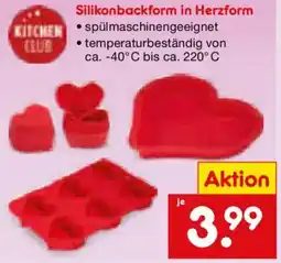 Netto Marken-Discount Silikonbackform in Herzform Angebot