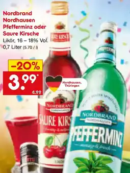 Netto Marken-Discount Nordbrand Nordhausen Pfefferminz oder Saure Kirsche Angebot