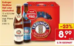 Netto Marken-Discount Erdinger Weißbier Hell oder Alkoholfrei Angebot