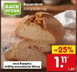 Netto Marken-Discount BACK STUBE Bauernbrot Angebot
