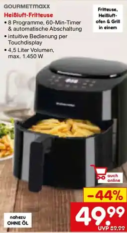 Netto Marken-Discount GOURMETmaxx Heißluft-Fritteuse Angebot