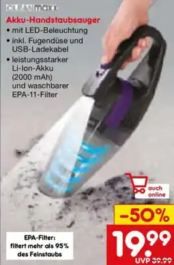 Netto Marken-Discount CLEANMaxx Akku-Handstaubsauger Angebot