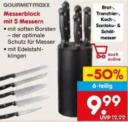 Netto Marken-Discount GOURMETmaxx Messerblock mit 5 Messern Angebot
