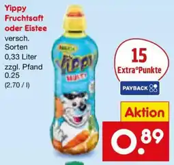 Netto Marken-Discount Yippy Fruchtsaft oder Eistee Angebot