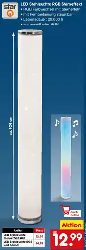 Netto Marken-Discount star LED Stehleuchte RGB Sterneffekt Angebot