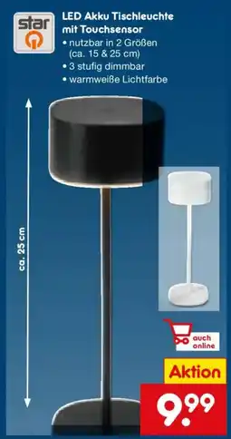 Netto Marken-Discount star LED Akku Tischleuchte mit Touchsensor Angebot