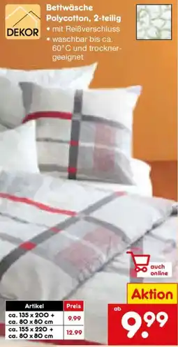 Netto Marken-Discount DEKOR Bettwäsche Polycotton, 2-teilig Angebot
