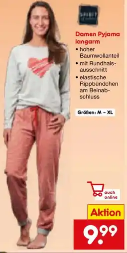 Netto Marken-Discount Damen Pyjama langarm Angebot