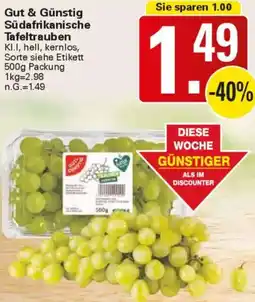 WEZ Gut & Günstig Südafrikanische Tafeltrauben Angebot