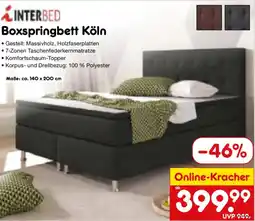Netto Marken-Discount INTERBED Boxspringbett Köln Angebot