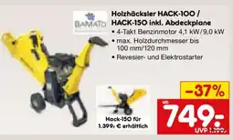 Netto Marken-Discount BAMATO Holzhäcksler HACK-100/ HACK-150 inkl. Abdeckplane Angebot