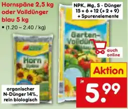Netto Marken-Discount Hornspäne oder Volldünger blau Angebot