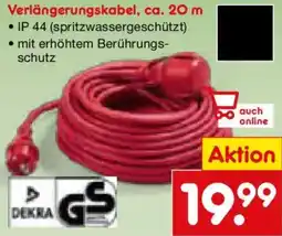 Netto Marken-Discount Verlängerungskabel, ca. 20 m Angebot