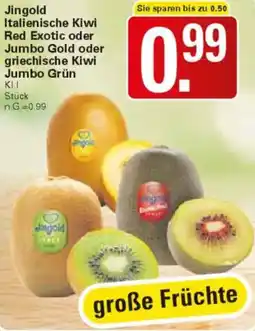 WEZ Jingold Italienische Kiwi Red Exotic oder Jumbo Gold oder griechische Kiwi Jumbo Grün Angebot