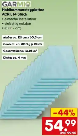 Netto Marken-Discount GARMIO Hohlkammerstegplatten ACRI, 14 Stück Angebot