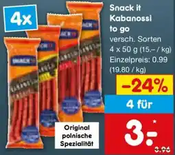 Netto Marken-Discount Snack it Kabanossi to go Angebot