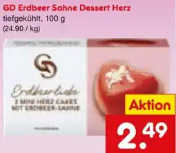 Netto Marken-Discount GD Erdbeer Sahne Dessert Herz Angebot