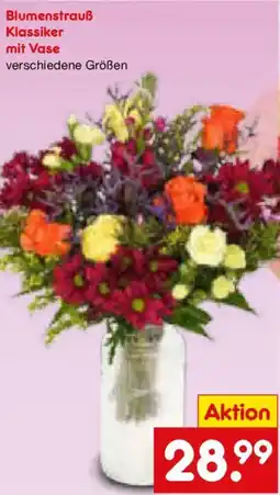 Netto Marken-Discount Blumenstrauß Klassiker mit Vase Angebot