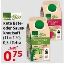 Multi Markt EDEKA Bio Rote Bete- oder Sauer- krautsaft Angebot