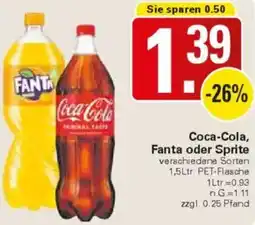 WEZ Coca-Cola, Fanta oder Sprite Angebot