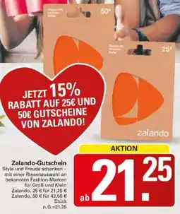 WEZ Zalando-Gutschein Angebot