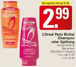 WEZ L'Oréal Paris Elvital Shampoo oder Spülung Angebot