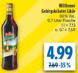 diska Wilthener Gebirgskräuter Likör Angebot