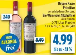 diska Doppio Passo Primitivo, Bio Wein oder Alkoholfrei Angebot