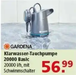 Multi Markt GARDENA Klarwasser-Tauchpumpe 20000 Basic Angebot