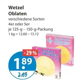V Markt Wetzel oblaten Angebot