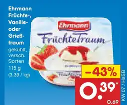 Netto Marken-Discount Ehrmann früchte- oder grieß- traum Angebot