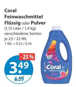 V Markt Coral feinwaschmittel flüssig Angebot