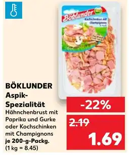 Kaufland Böklunder aspik-spezialität hähnchenbrust mit paprika und gurke Angebot