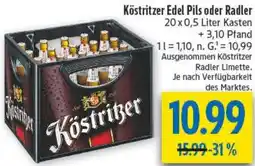 diska Köstritzer Edel Pils oder Radler Angebot