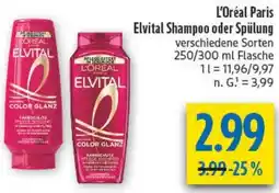 diska L'Oréal Paris Elvital Shampoo oder Spülung Angebot