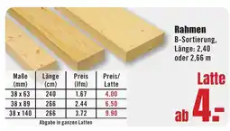 B1 Discount Baumarkt Rahmen Angebot