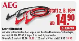 B1 Discount Baumarkt AEG Starthilfekabel Angebot