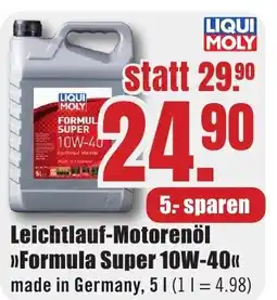 B1 Discount Baumarkt LIQUI MOLY Leichtlauf-Motorenöl >>Formula Super 10W-40<< Angebot