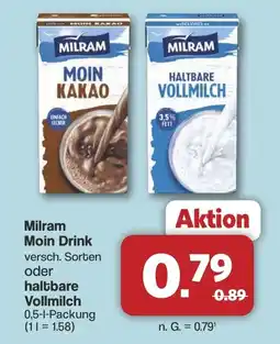 Famila Nord West Milram Moin Drink oder haltbare Vollmilch Angebot