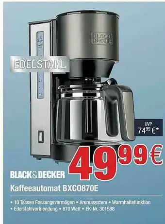 Electroplus Black&decker Kaffeeautomat Bxc0870e Angebot