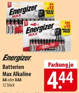 Famila Nord Ost Energizer Batterien Max Alkaline AA oder AAA Angebot