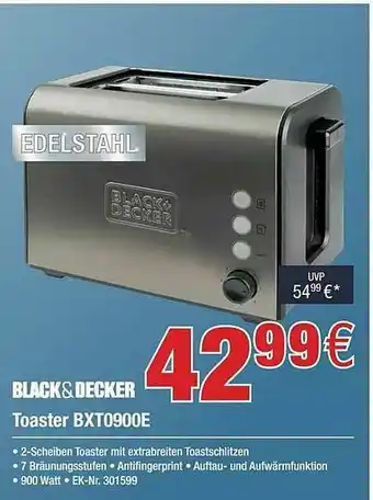 Electroplus Black&decker Toaster Bxt0900e Angebot